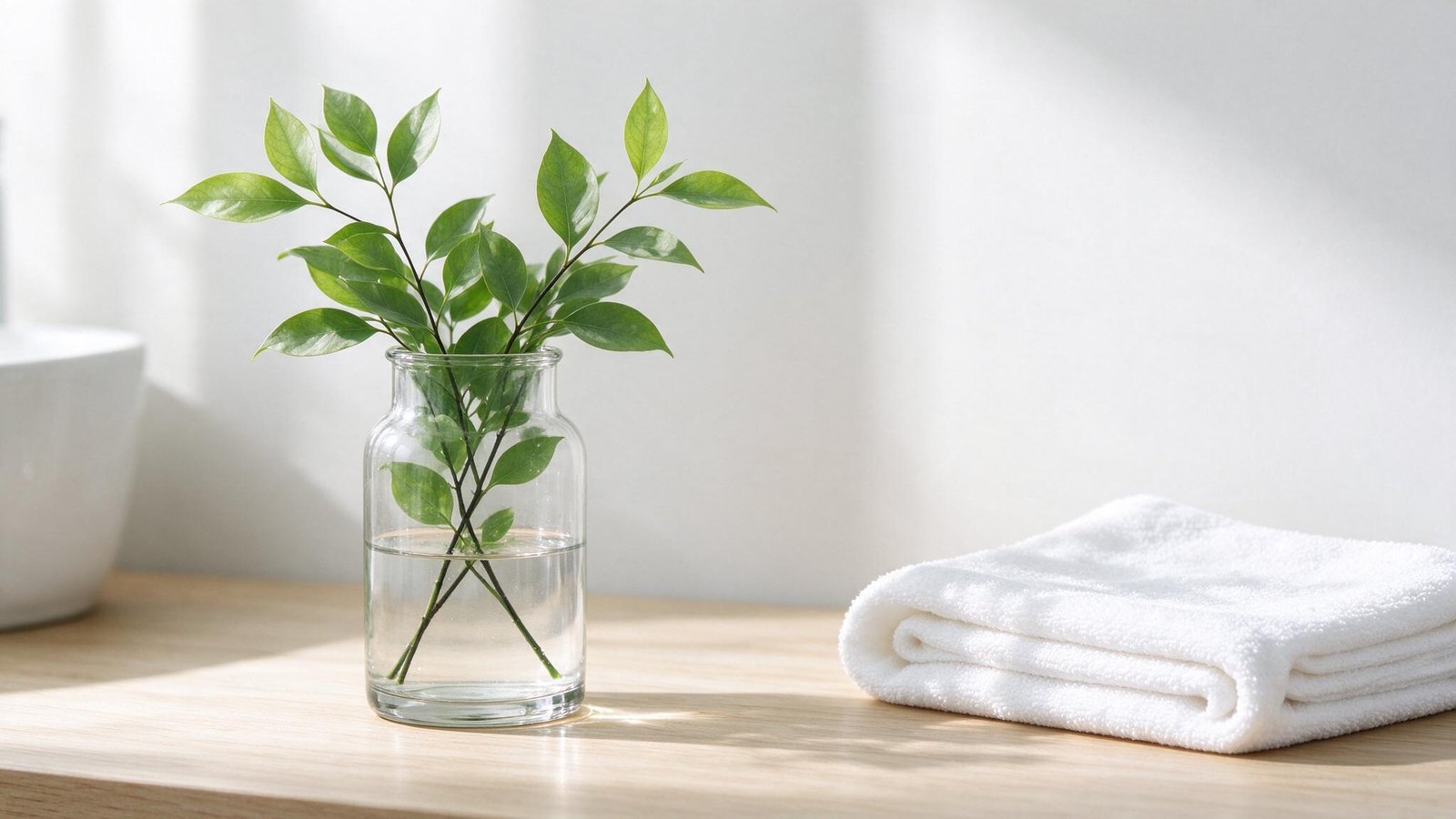 A calm, bright still life in soft daylight