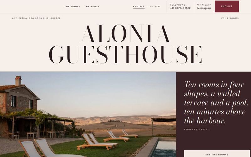 The Almanac design with Alonia Guesthouse on a desktop
