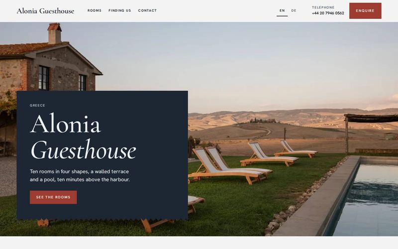 The Chalet design with Alonia Guesthouse on a desktop