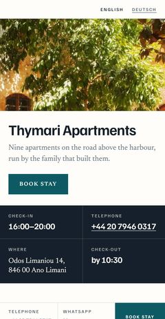 The same site on a phone