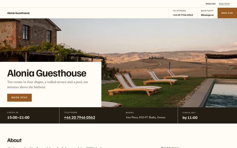 The Coastal design with Alonia Guesthouse on a desktop