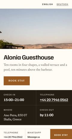The same site on a phone