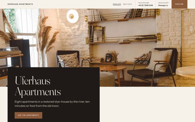 The Harbour example site on a desktop
