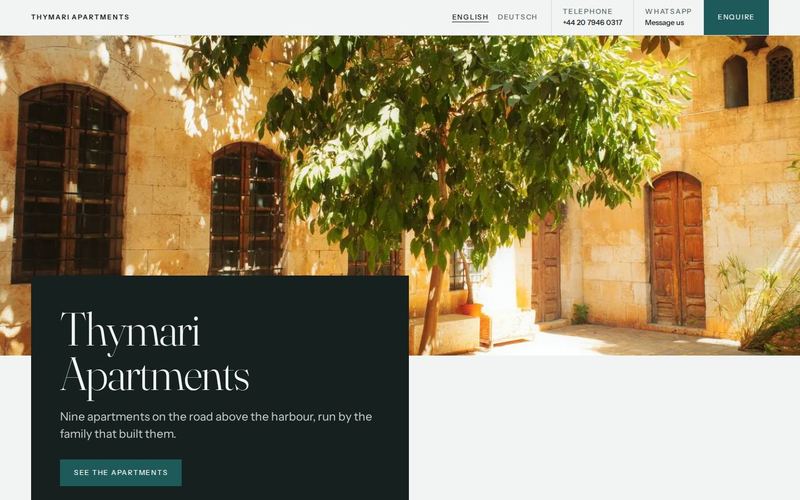 The Harbour design with Thymari Apartments on a desktop