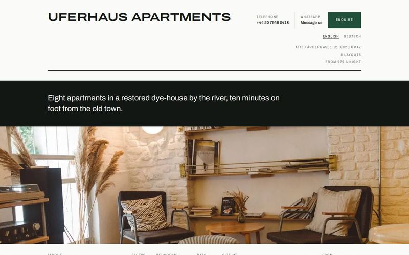 The Ledger design with Uferhaus Apartments on a desktop