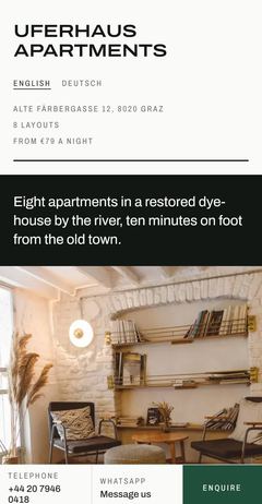 The same site on a phone