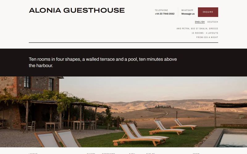 The Ledger design with Alonia Guesthouse on a desktop