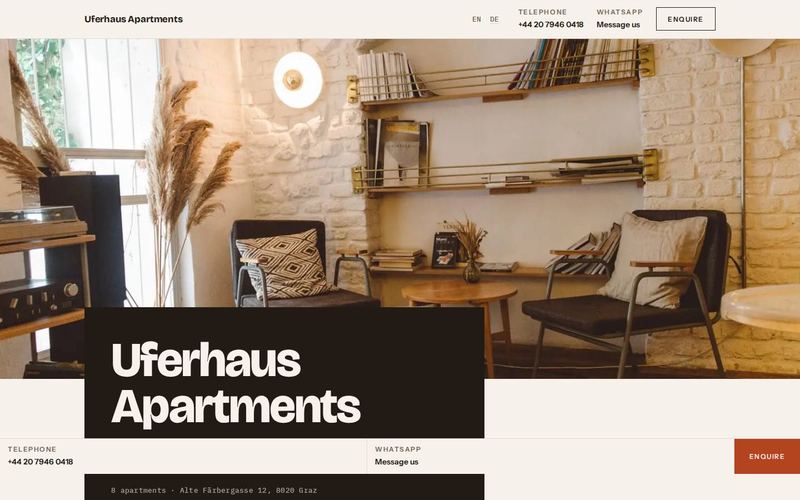 The Quartier design with Uferhaus Apartments on a desktop