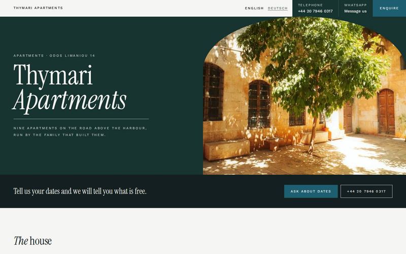 The Terrace design with Thymari Apartments on a desktop
